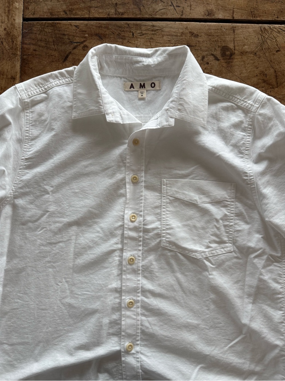 AMO Woman’s White Cotton Button-Up Shirt